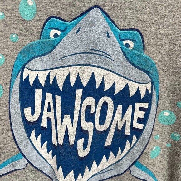 Disney T-Shirt Gray Jawsome Shark Short Sleeve Crew Double Stitch Adult Medium M - Picture 5 of 10